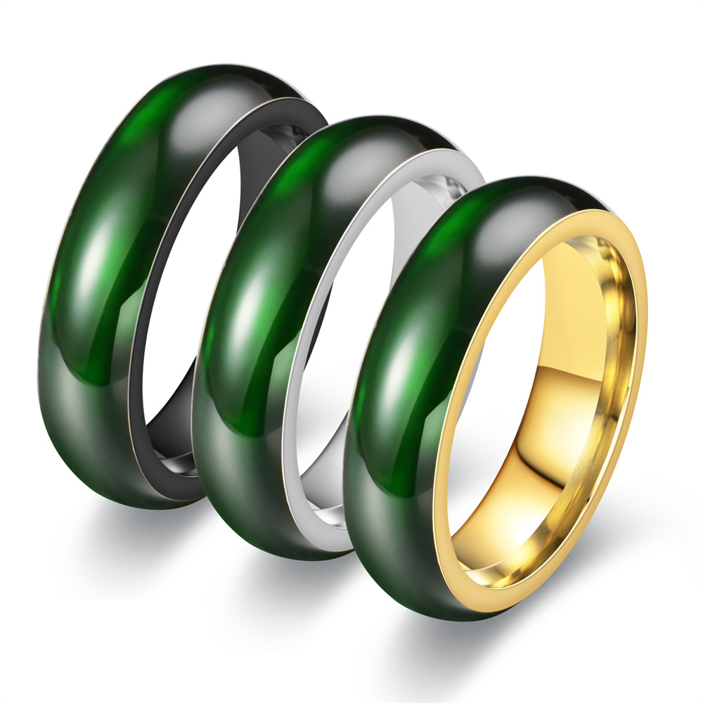 Vintage Fashion Guild - Fashion Vintage Artificial Green Jade Stainless