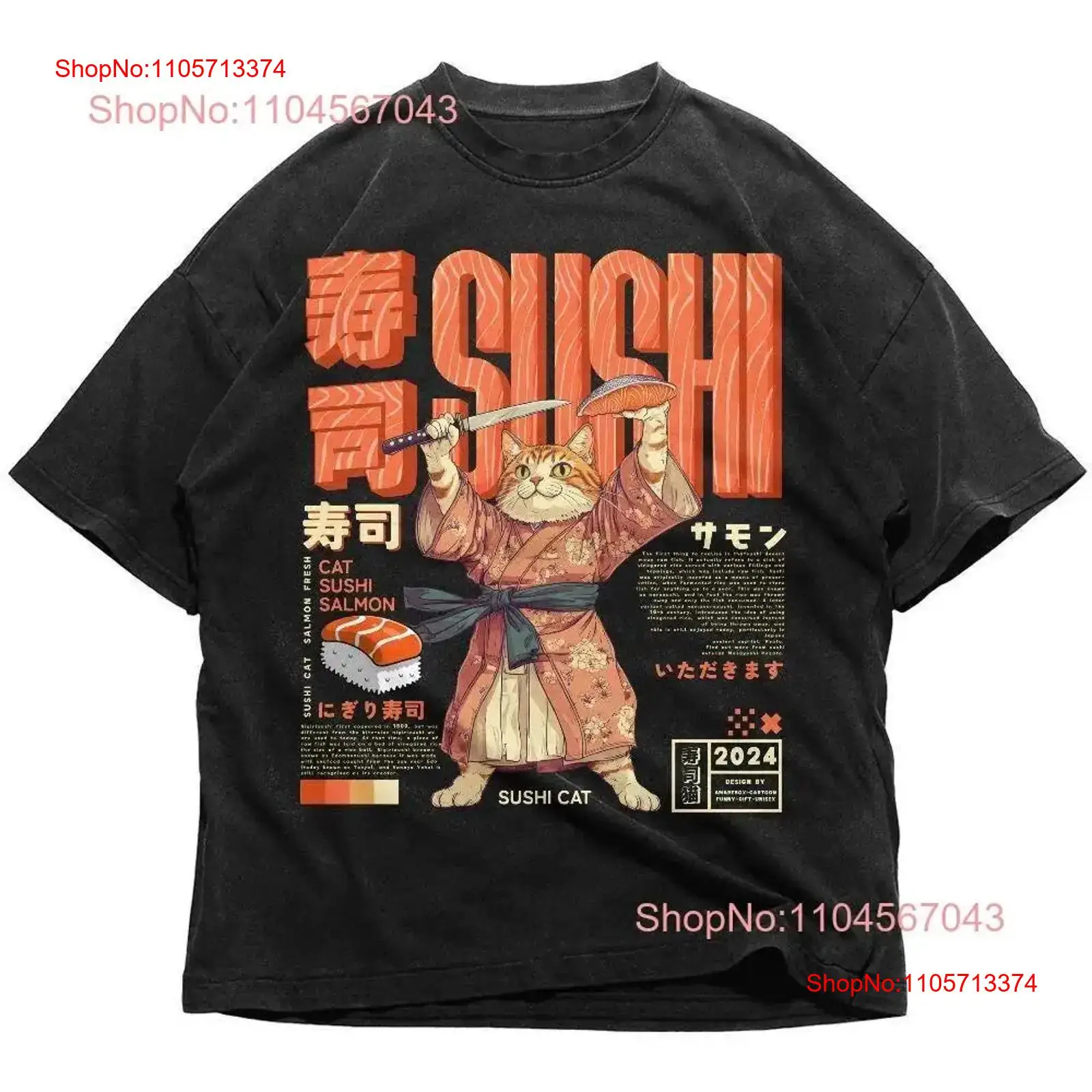 Vintage Fashion In Tokyo - Sushi Cat Japanese T Shirt Retro