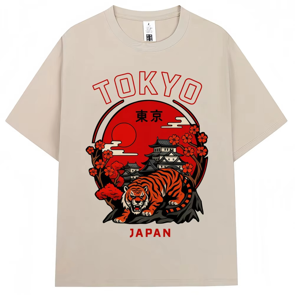 Vintage Fashion In Tokyo - Japanese Style Tokyo Tiger Sakura Graphic