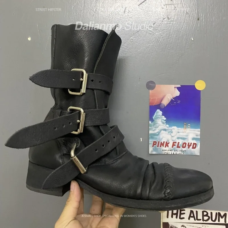 Fashion Men's Genuine Leather  - Vintage Fashion Boots ulasan dan harga