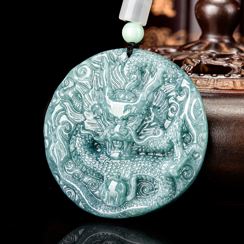 Burmese Jadeite Dragon Pendant - Vintage Fashion Women ulasan dan harga