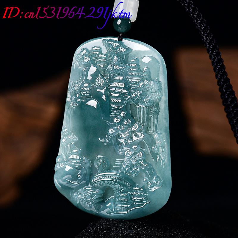 Natural Burmese Jadeite Scener - Vintage Fashion Women ulasan dan harga