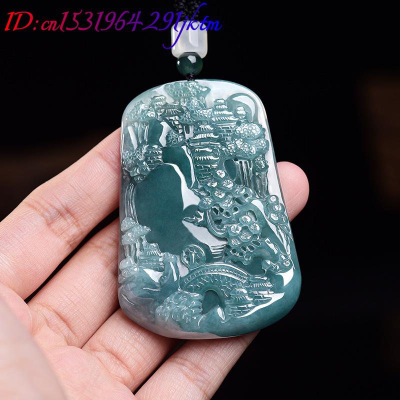 Natural Burmese Jadeite Scener - Vintage Fashion Women ulasan dan harga