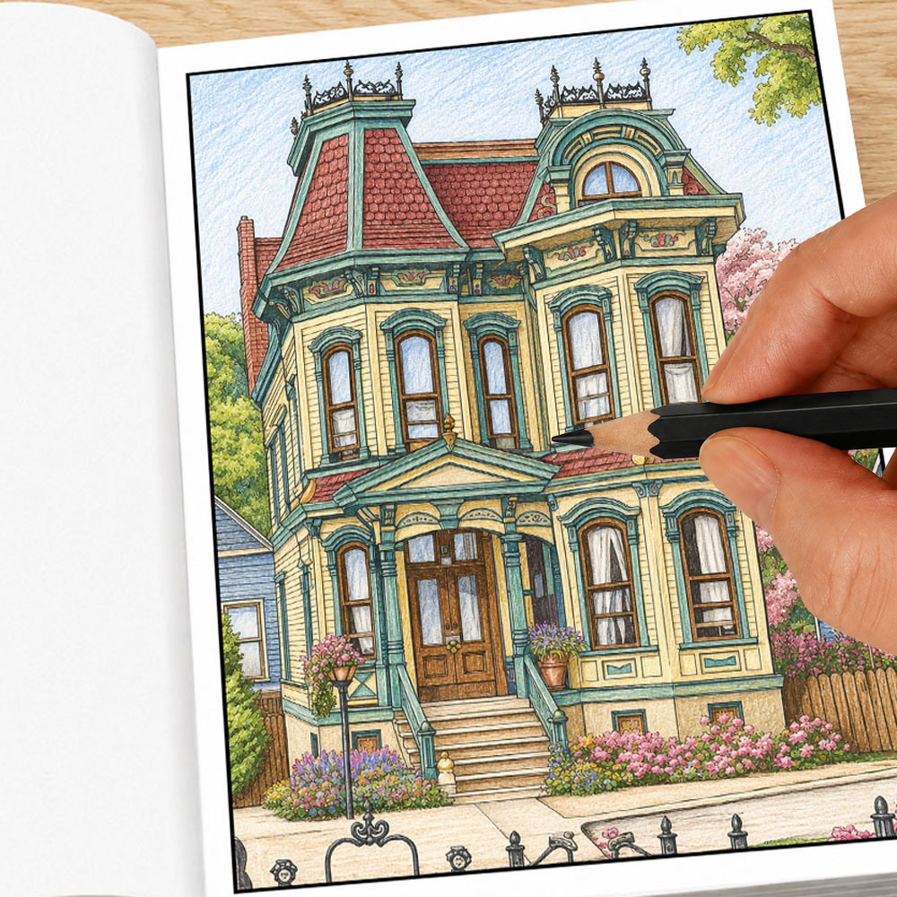 Victorian Houses Adult Colorin - Vintage Fashion Coloring Book ulasan dan harga