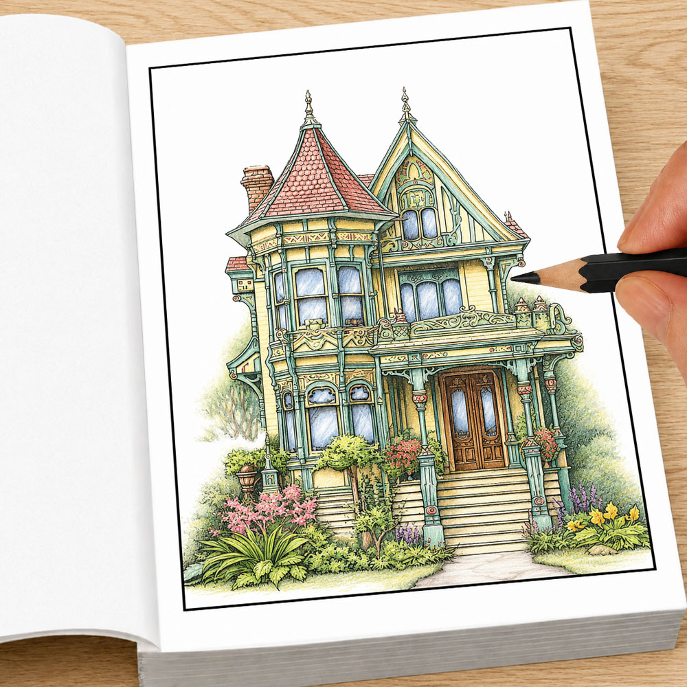 Victorian Houses Adult Colorin - Vintage Fashion Coloring Book ulasan dan harga