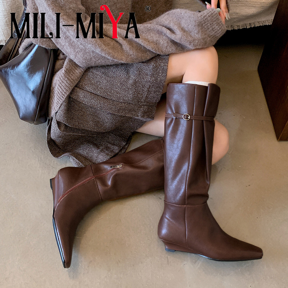 MILI-MIYA New Genuine Leather  - Vintage Fashion Boots ulasan dan harga