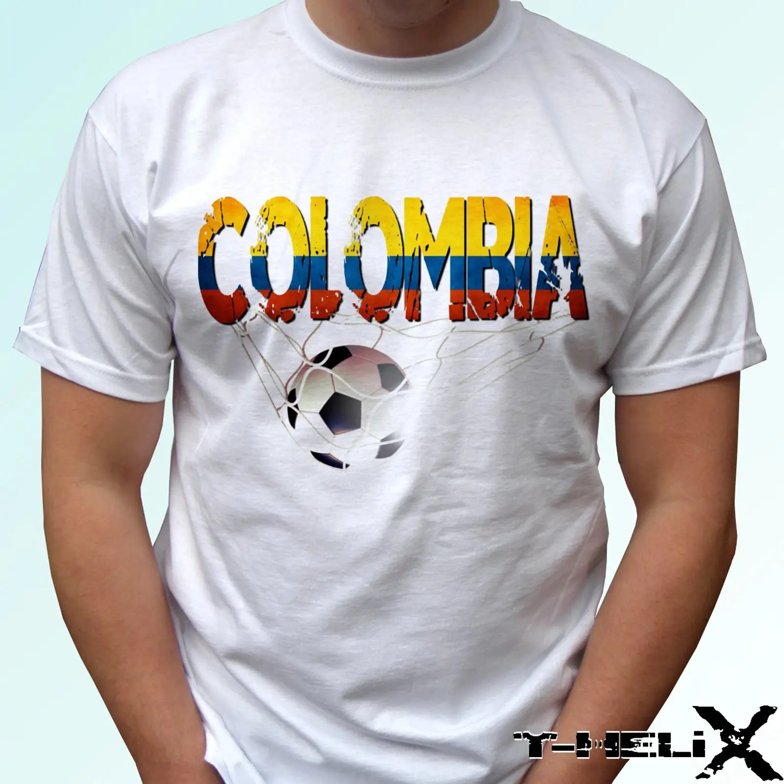 Kolumbien Fußball Flagge weiße - Vintage Fashion Herren ulasan dan harga