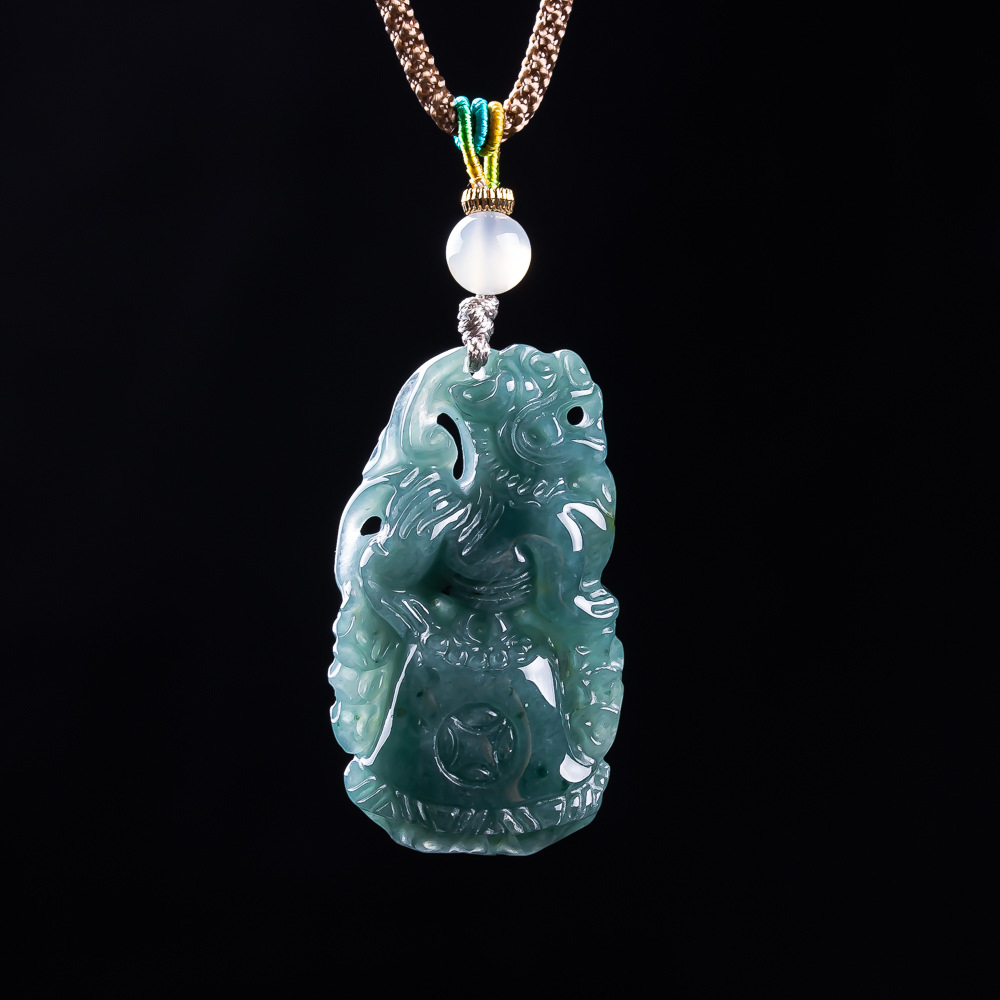 Burmese Jadeite Pixiu Pendant  - Vintage Fashion Women ulasan dan harga