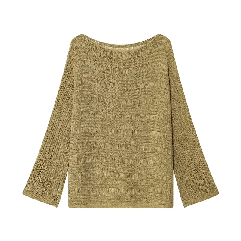 Vintage Boat Neck Knit Sweater - Vintage Fashion Women ulasan dan harga