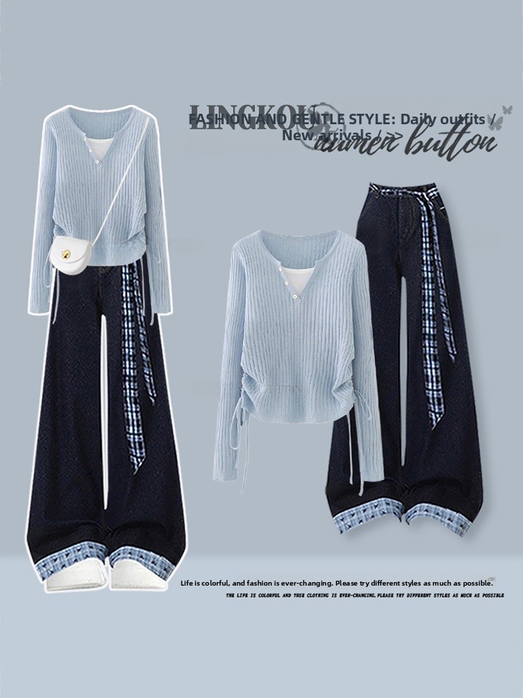 Korean Style High Waist Knitte - Vintage Fashion Wear ulasan dan harga