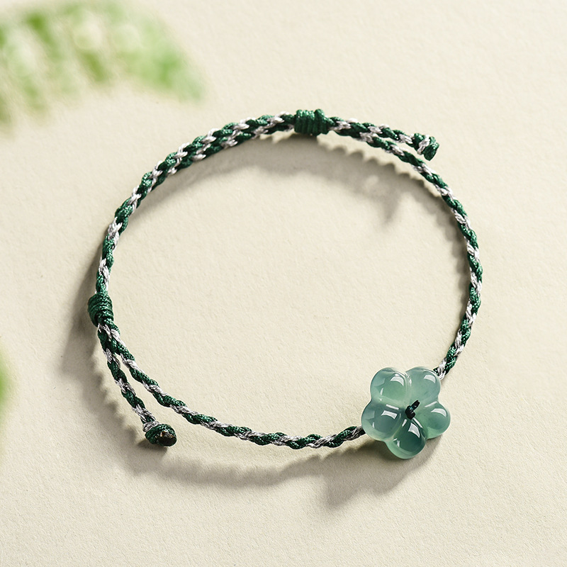 Burmese Jadeite Flower Bracele - Vintage Fashion Women ulasan dan harga