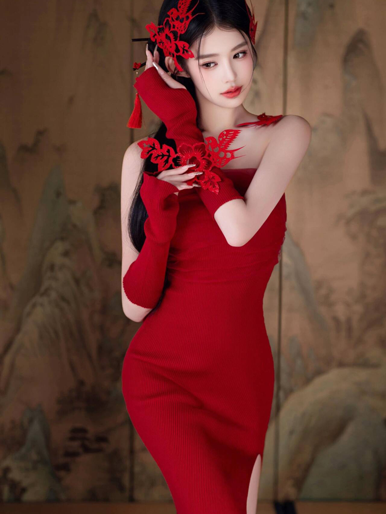 New 2026 Red Vintage Style  Pr - Vintage Fashion Photography ulasan dan harga