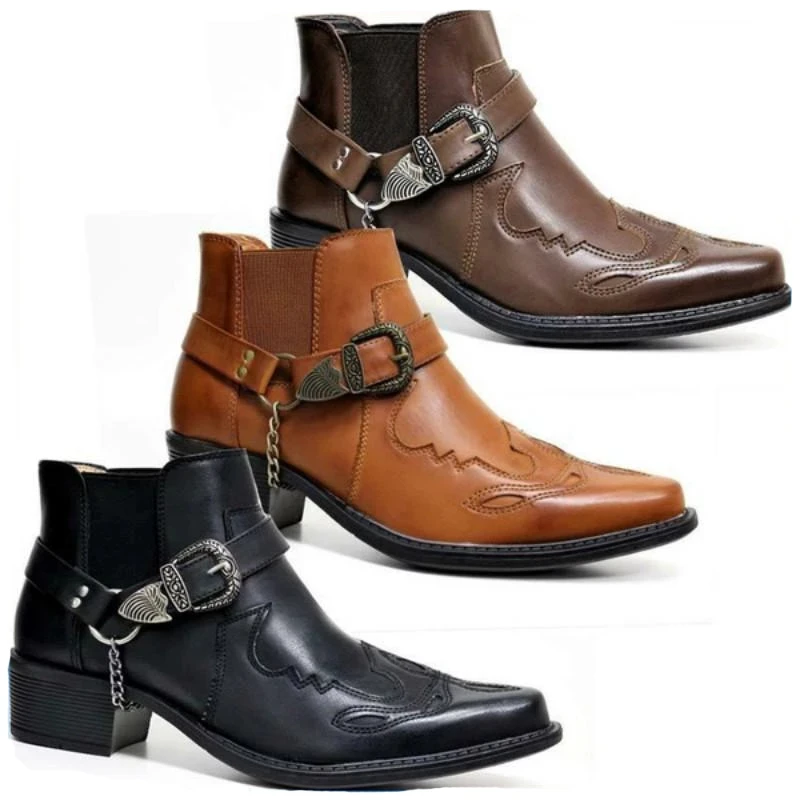 Fashion 2026 Men's Vintage Cow - Vintage Fashion Boots ulasan dan harga