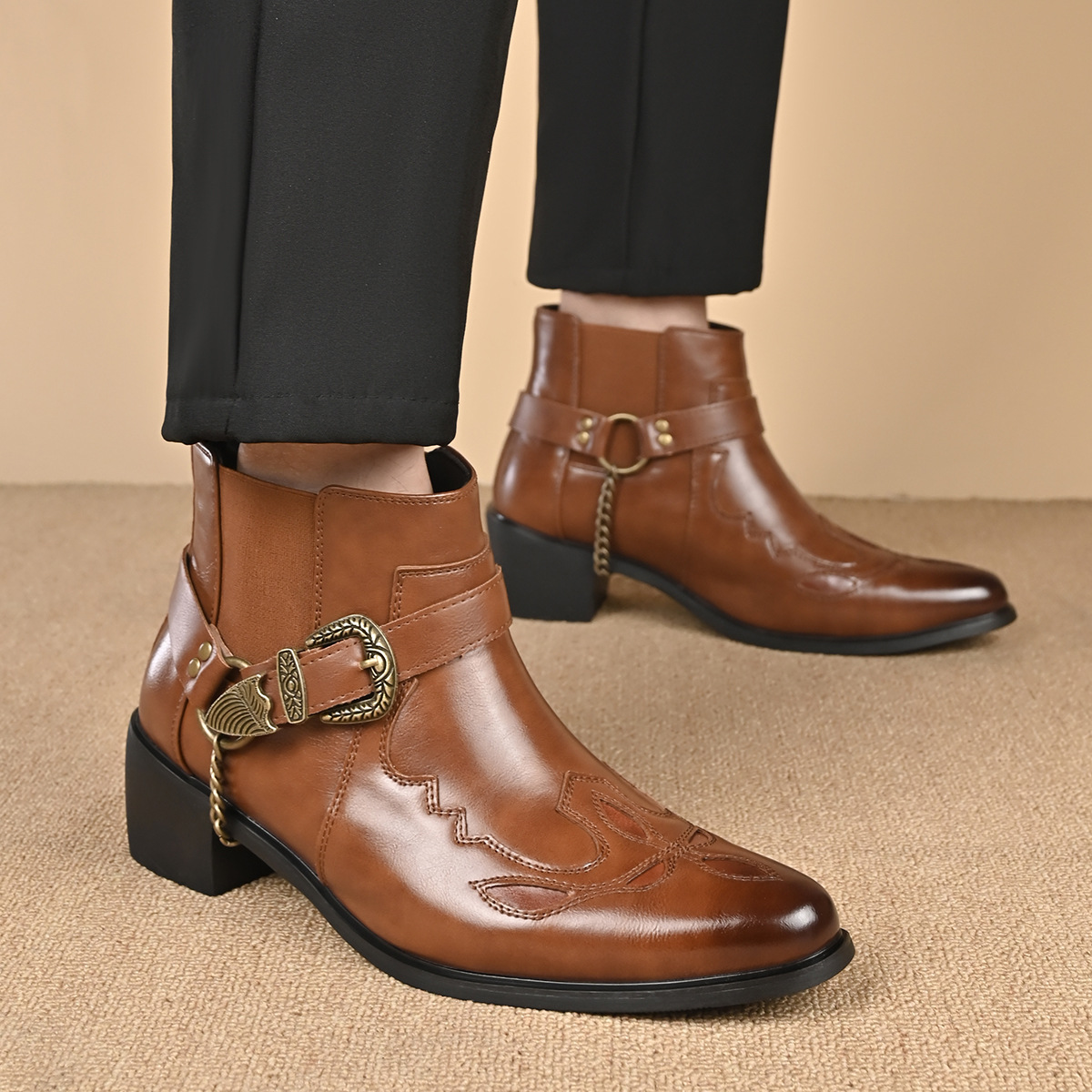 Fashion 2026 Men's Vintage Cow - Vintage Fashion Boots ulasan dan harga